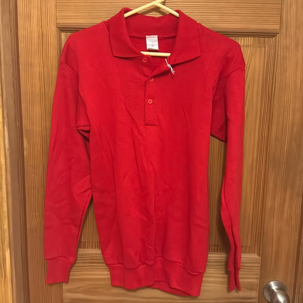 Tultex Vintage Long sleeve polo style sweatshirt red size small men’s women’s